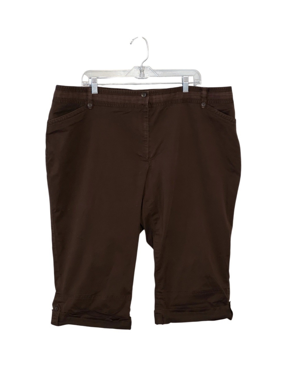 Apostrophe Dark Brown Women's Capri Pants Size 24W